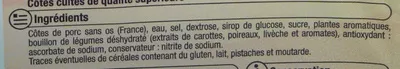 Lista de ingredientes del producto Côtes de Porc cuites U 200 g