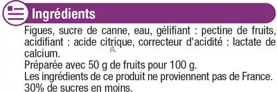 Lista de ingredientes del producto Confiture figue allégée U 335 g