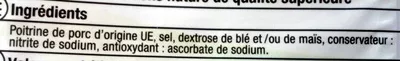 Lista de ingredientes del producto Allumettes lardons nature U 200g (2x100g)