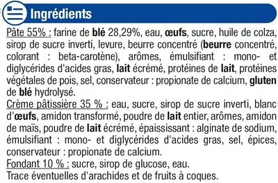 Lista de ingredientes del producto Brioche à la crème pâtissière chinois  U 640 g