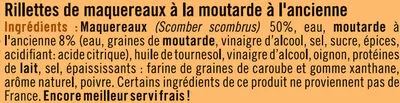 Lista de ingredientes del producto Rillettes de maquereaux moutarde à l'ancienne U 125 g