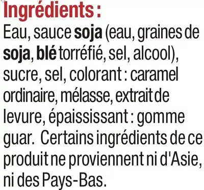 Lista de ingredientes del producto Sauce Soja U 150 ml