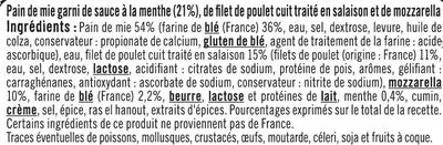 Lista de ingredientes del producto Croque à Poêler Saveur Kebab U x2, 200 g