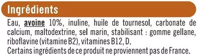 Lista de ingredientes del producto Boisson végétale saveur avoine U 1 l