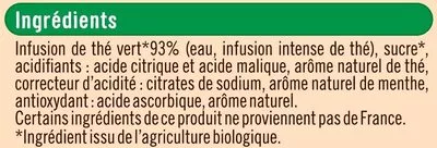 Lista de ingredientes del producto Infusion de thé vert saveur menthe U Bio, U 1 l