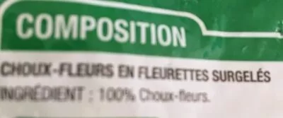 Lista de ingredientes del producto Choux Fleur En Fleurettes  1 Kilo Cora 1 Kilo