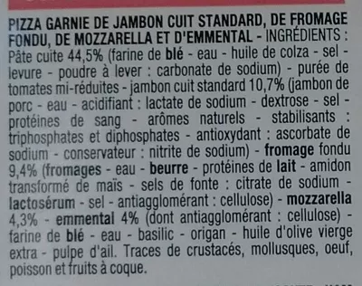 Lista de ingredientes del producto Jambon Fromage Cora 180 g