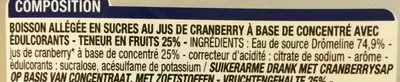 Lista de ingredientes del producto Cranberry Classic Light Ocean spray 