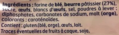 Lista de ingredientes del producto Palets bretons Belle France 8