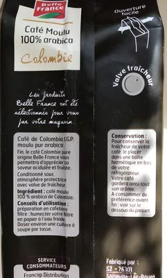 Lista de ingredientes del producto Pure Origin.colombie 100% Arabica 250G Belle France Belle france 250