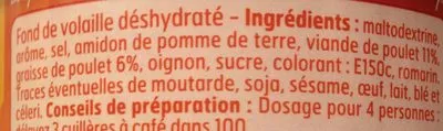 Lista de ingredientes del producto Fond de Volaille Belle France 110 g e