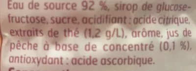 Lista de ingredientes del producto Boisson The Peche 2L. Bf, Belle france 2 L e