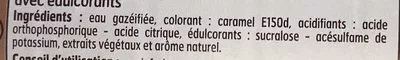 Lista de ingredientes del producto Cola Sans Caféine Belle France 1,5 L