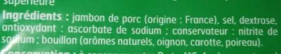 Lista de ingredientes del producto Paris sans couenne Belle France 180 g