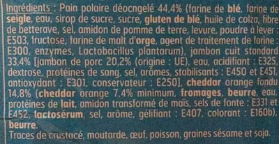 Lista de ingredientes del producto Sand.nord.jamb / Ched.135Bf, Belle France 135 g