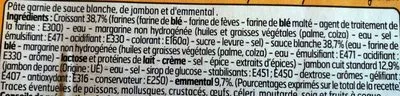 Lista de ingredientes del producto Croissant au Jambon Belle France 280 g (2 * 140 g)