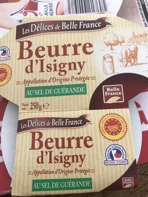 Lista de ingredientes del producto Beurre d'Isigny au sel de Guérande Les Délices de Belle France, Belle France 250 g