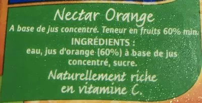 Lista de ingredientes del producto Nectar d’orange Royal 