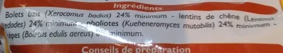 Lista de ingredientes del producto Mélange de Champignons Leader Price 400 g