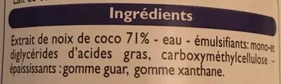 Lista de ingredientes del producto Lait de coco Leader Price 400 ml