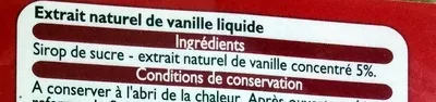 Lista de ingredientes del producto Extrait naturel de vanille Leader Price 20 ml