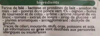 Lista de ingredientes del producto Sauce au Poivre Vert Leader Price, DLP (Distribution Leader Price), Groupe Casino 29 g (3/4 Pers.)