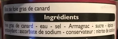 Lista de ingredientes del producto Bloc de Foie Gras de Canard Leader price 