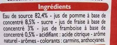 Lista de ingredientes del producto Boisson Fraise framboise Leader Price 2 L