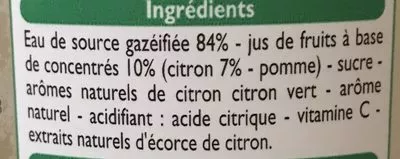 Lista de ingredientes del producto Boisson gazeuse aux fruits saveur citron citron vert Leader Price 1,5 L