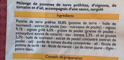 Lista de ingredientes del producto Pommes de terre wedges- façon rotissoire leader price 600 g