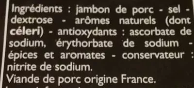 Lista de ingredientes del producto Le Jambon à l'Ancienne Leader Price 240 g