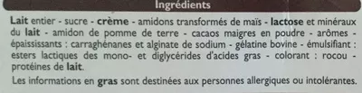 Lista de ingredientes del producto Liégeois duo saveur vanille Leader Price 400 g (4 pots de 100 g)