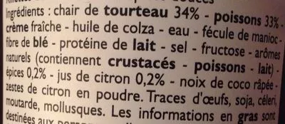 Lista de ingredientes del producto Rillettes de tourteau aux epices douces Leader Price 