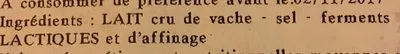 Lista de ingredientes del producto Brie de Meaux Franprix 