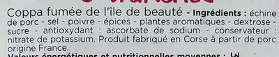 Lista de ingredientes del producto Coppa de l'île de Beauté Franprix 100 g