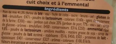 Lista de ingredientes del producto 2 Croque Monsieur Jambon Emmental Leader Price 240 g (2 x 120 g)