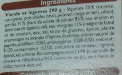 Lista de ingredientes del producto Couscous Leader Price 430 g