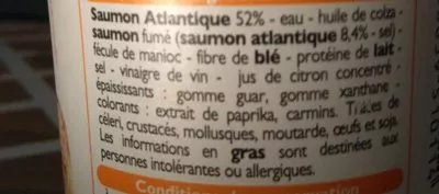 Lista de ingredientes del producto Rillettes de Saumon Leader Price 150 g