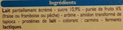 Lista de ingredientes del producto Mini yaourts à boire Leader price 800 g