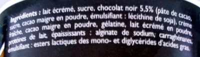 Lista de ingredientes del producto Mousse au chocolat noir  Leader Price, DLP (Distribution Leader Price), Groupe Casino 240 g (4 x 60 g)