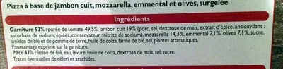 Lista de ingredientes del producto Pizza Jambon Fromage, Cuite sur pierre Leader Price, DLP (Distribution Leader Price), Groupe Casino 400 g