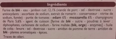 Lista de ingredientes del producto Pizza extra moelleuse royale Leader Price 600 g