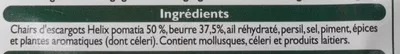 Lista de ingredientes del producto 12 escargots de Bourgogne à la bourguignonne Leader Price 89 g