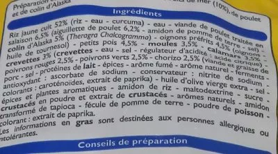 Lista de ingredientes del producto Pôelée Paëlla Leader Price 1 kg