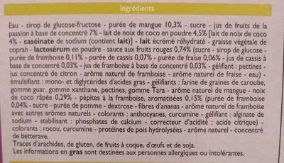 Lista de ingredientes del producto Bûche glacée exotique Leader Price 