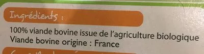 Lista de ingredientes del producto BIO 4 Steaks Hachés Pur Boeuf Façon Bouchère Leader Price 400 g (4 * 100 g)