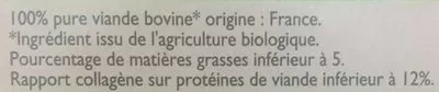 Lista de ingredientes del producto Steacks Hachés bio facon bouchère Leader Price 4 x 100 g