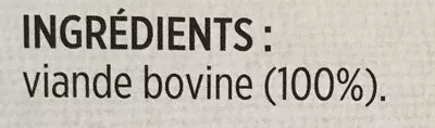 Lista de ingredientes del producto Steaks Hachés Façon Bouchère Toupargel 1250 g e (10 * 125 g)