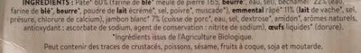 Lista de ingredientes del producto Feuilletés Jambon & Emmental La Vie Claire 160 g