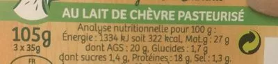 Lista de ingredientes del producto Cabécou du Périgord Bio La Vie Claire 105g